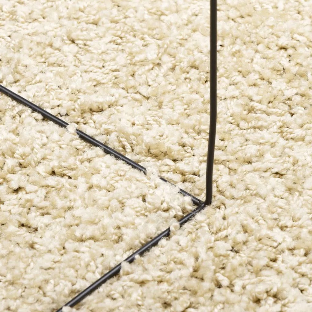 PAMPLONA arany magas szálú bolyhos modern szőnyeg Ø 120 cm