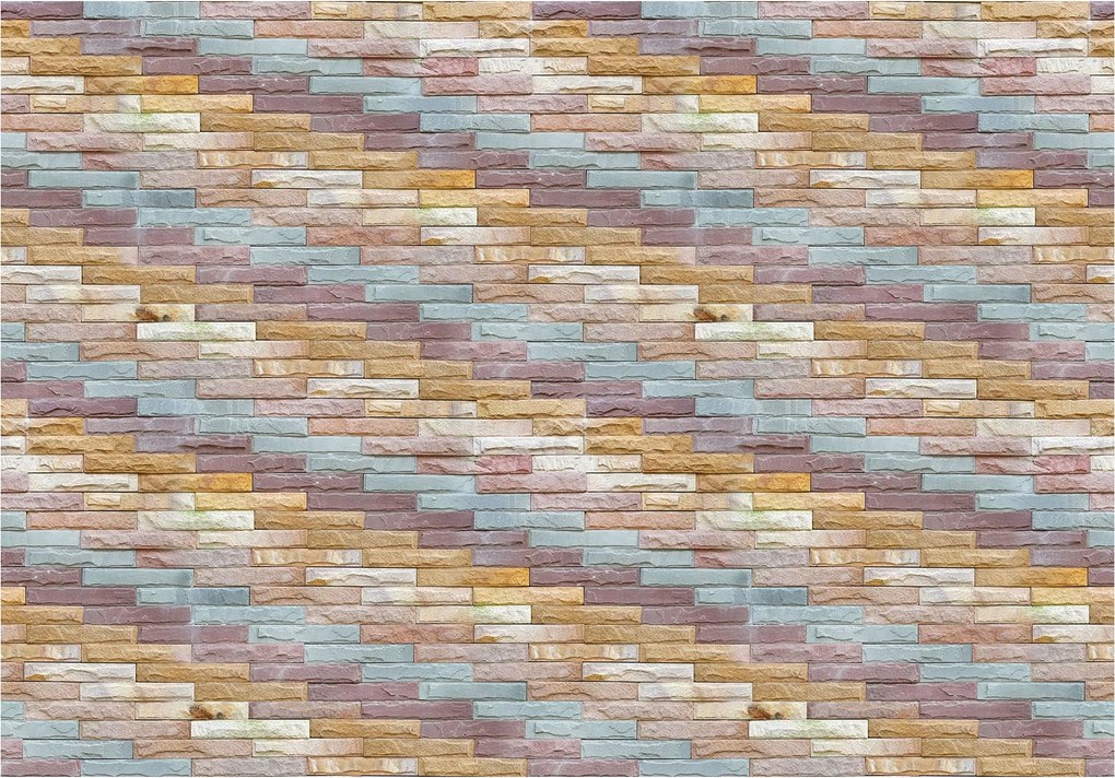 Fotótapéta Tégla Loft Bézs Szürke Kék Számla Fal 300x210 +ragasztó