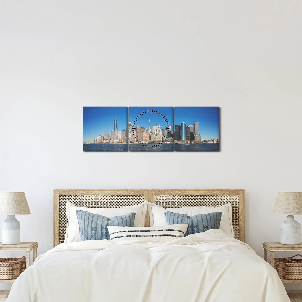 Kép - Manhattan New York-ban (órával) (90x30 cm)