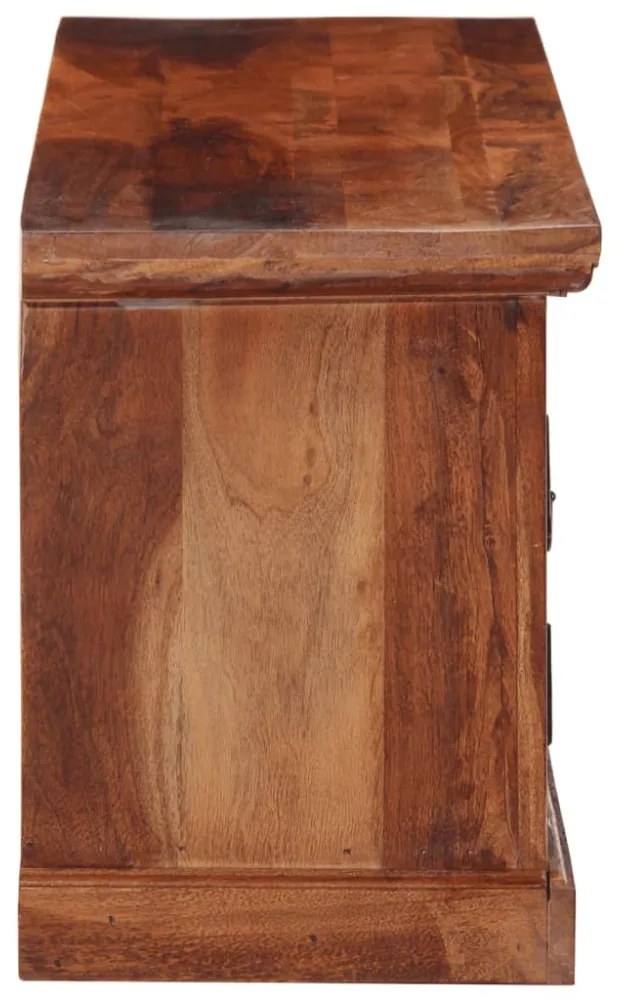 tömör akácfa TV-szekrény ajtóval 112 x 30 x 40 cm