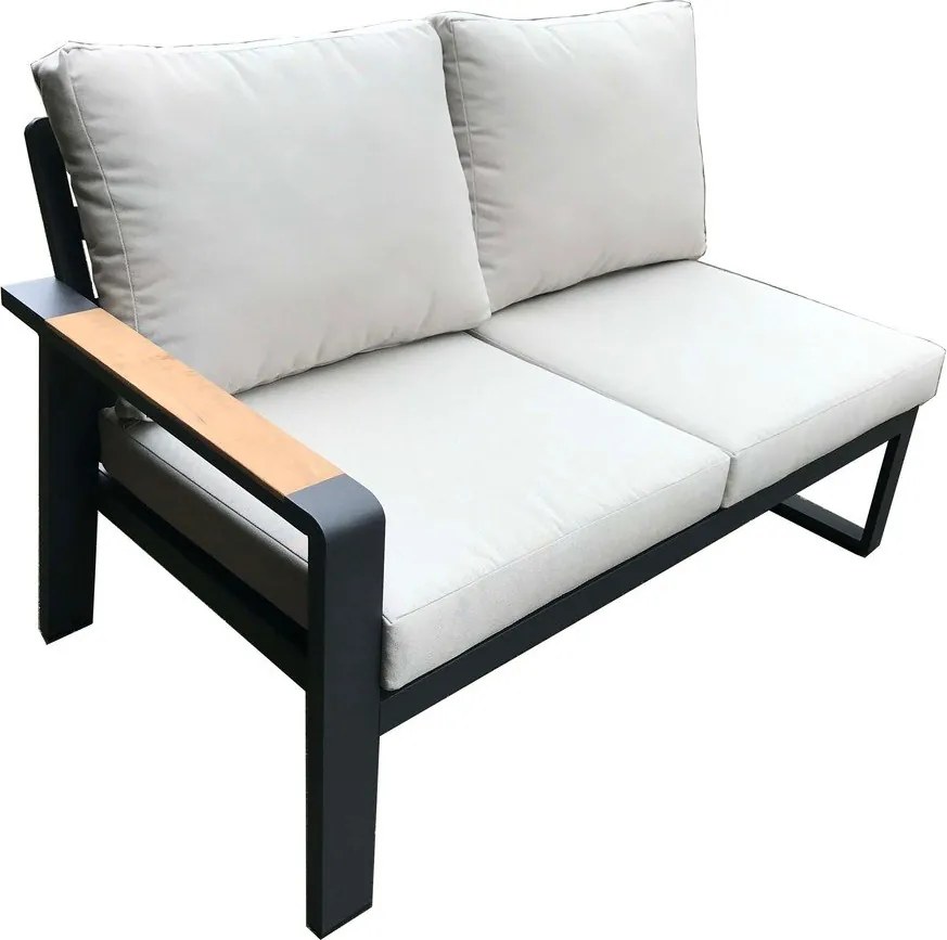 Szürke alumínium ötszemélyes kerti lounge szett Rotterdam – Rojaplast