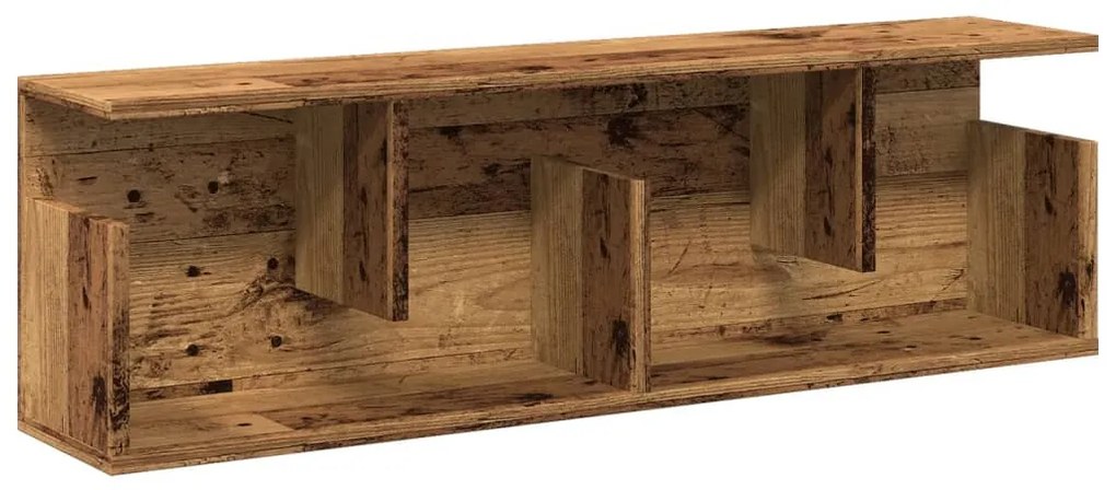 antik fa színű szerelt fa faliszekrény 100 x 20 x 30 cm