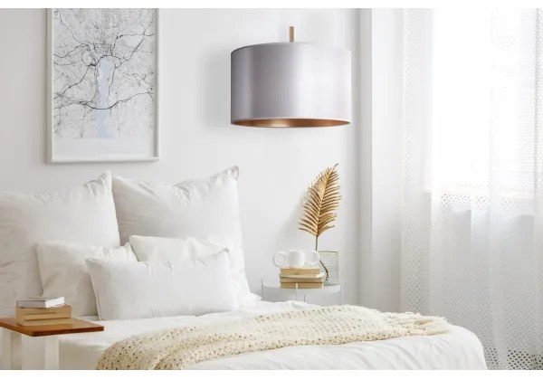 Duolla - Csillár zsinóron CANNES 1xE27/15W/230V á. 45 cm ezüst/réz