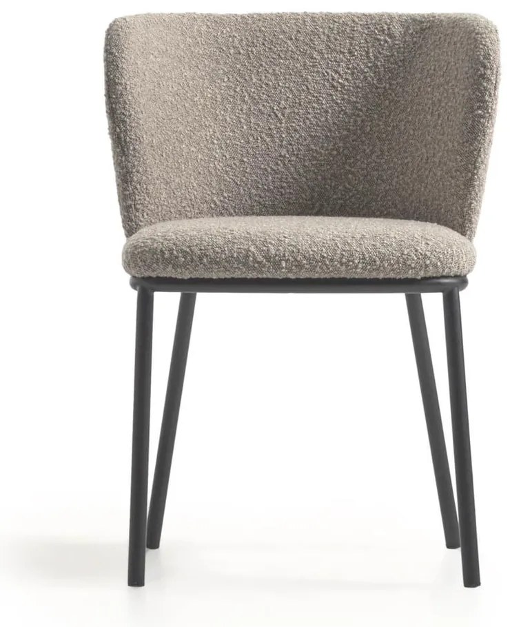Világosszürke kárpitozott étkezőfotel Ciselia – Kave Home