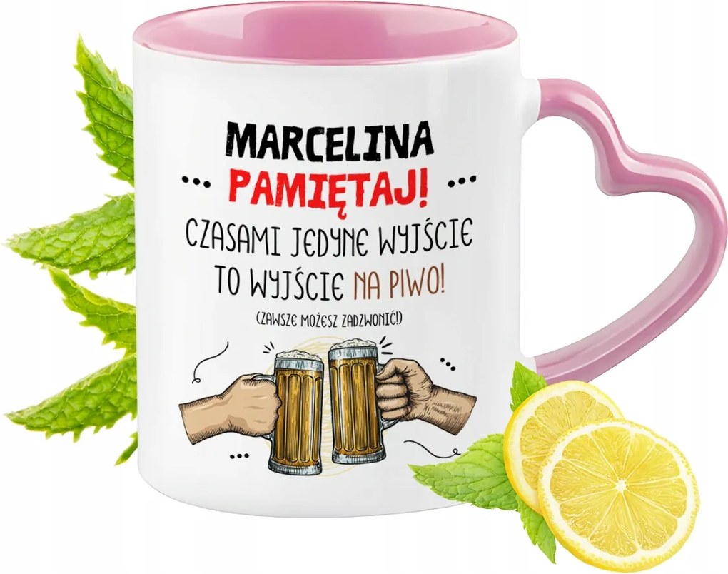 Marcelina Bögre Rózsaszín Szív Alakú Füllel Kávé Ajándék