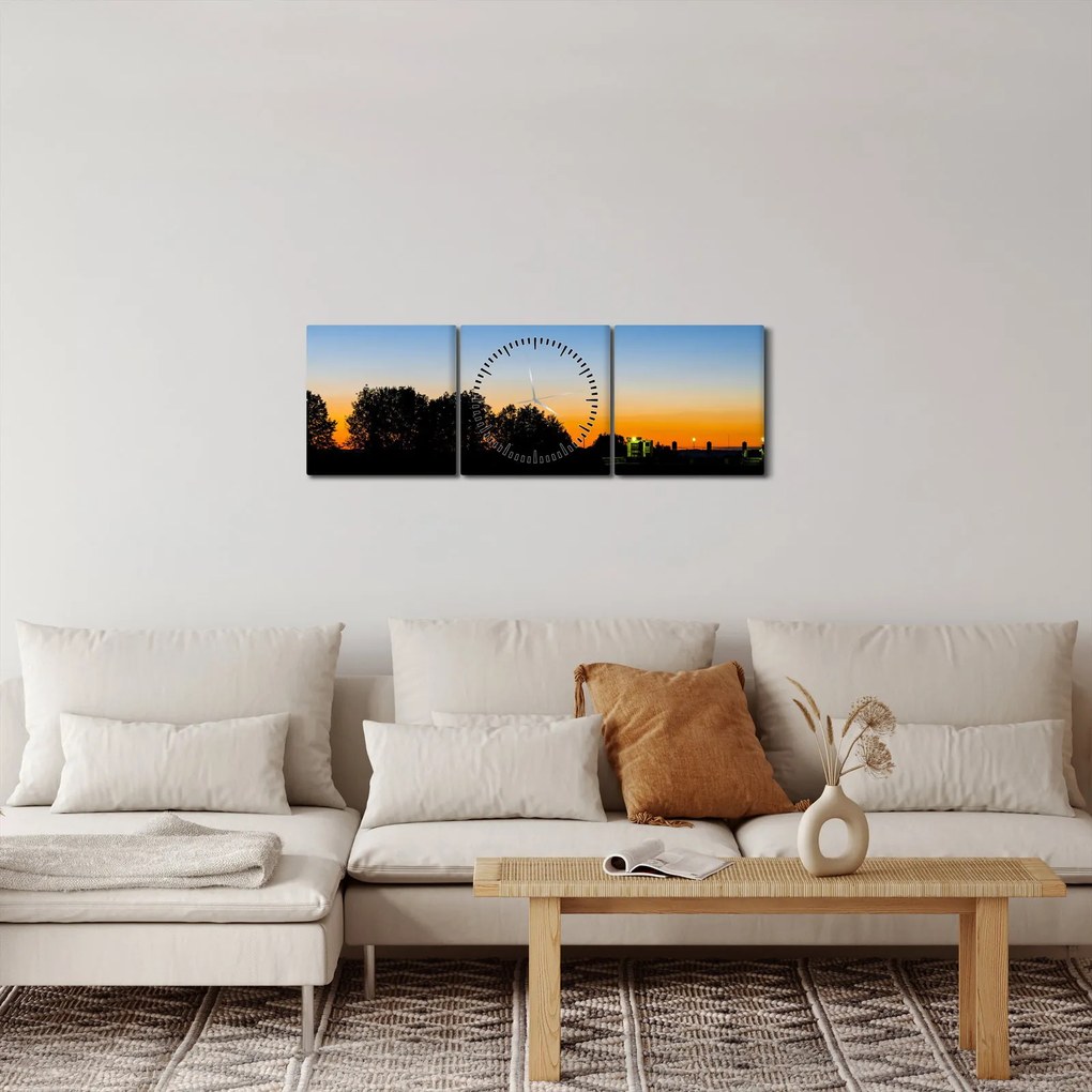 A naplemente képe (órával) (90x30 cm)