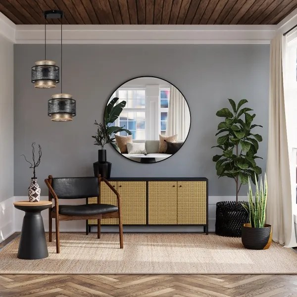 Csillár zsinóron GABI 2xE27/60W/230V arany/fekete átm. 30 cm