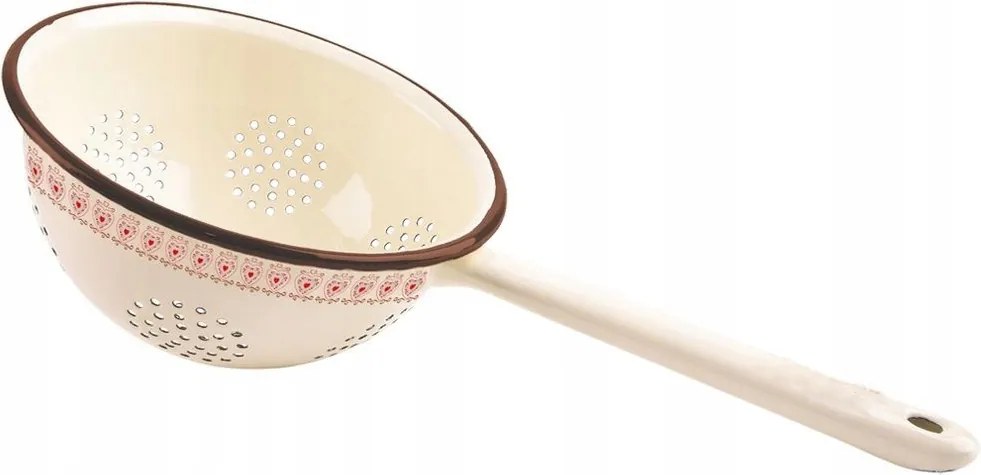 Zománcozott konyhai szűrő nyéllel 20 cm