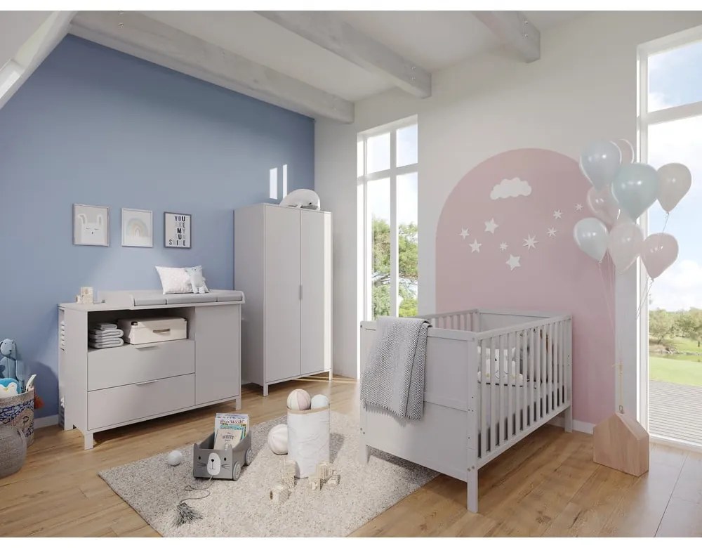 Krémszínű gyerek komód pelenkázó feltéttel 115x102x77 cm Alkmaar – Germania