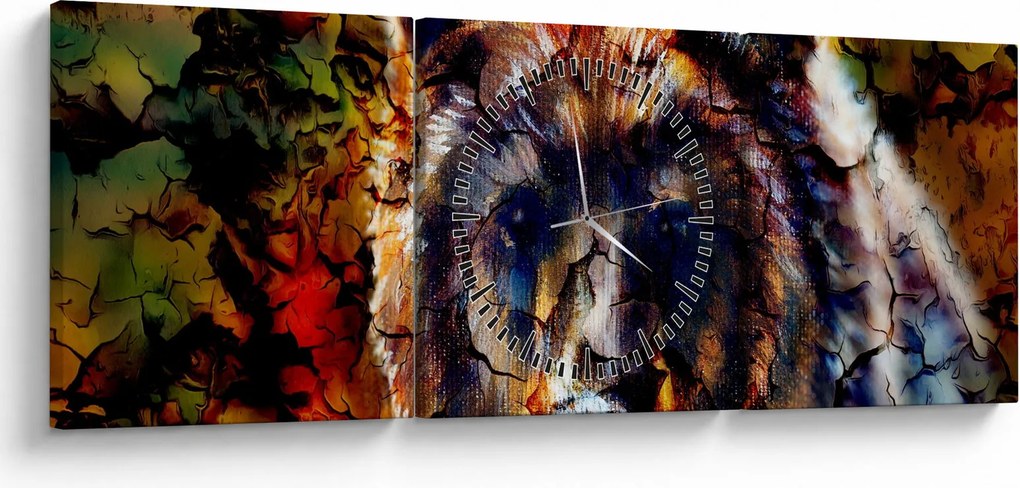 Kép - Medve, festmény (órával) (90x30 cm)