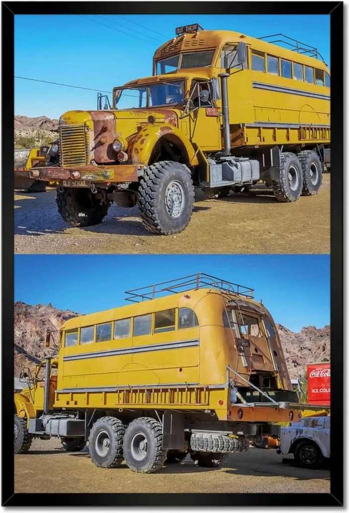Poszterek keretben 40x60 Sárga munkakocsi az USA-ból