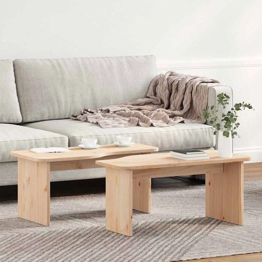 Dohányzóasztal 2 pcs Természetes 100 x 69 x 35.5 cm