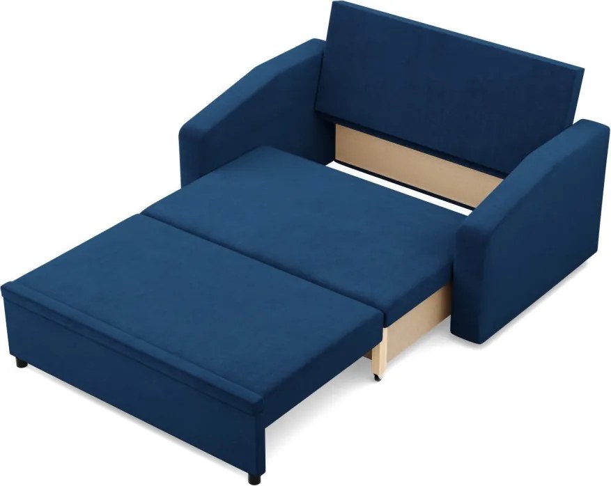 Zeus kanapé, bársony, hab töltet, döntött kartámasz, kék