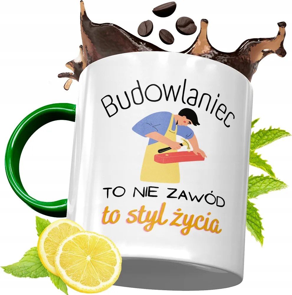 Zöld Bögre Építőknek Születésnapra Ajándék fényképes nyomtatással