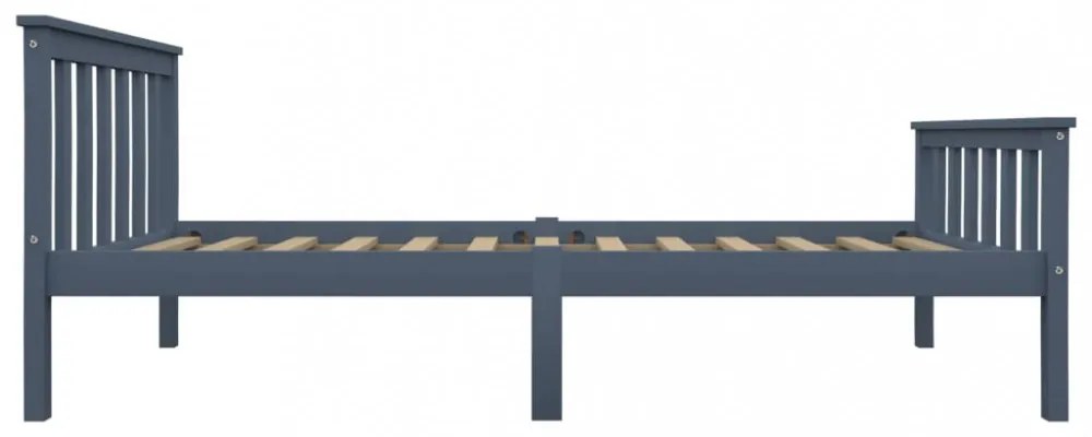 szürke tömör fenyőfa ágykeret 100 x 200 cm