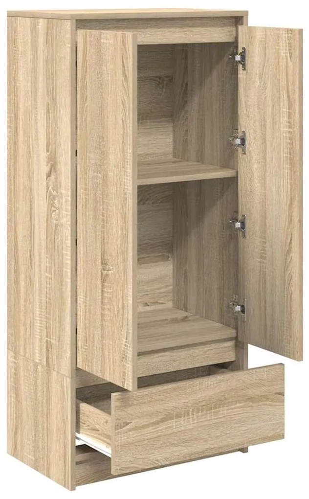 sonoma-tölgy szerelt fa szekrény fiókkal 55,5x34x119,5 cm