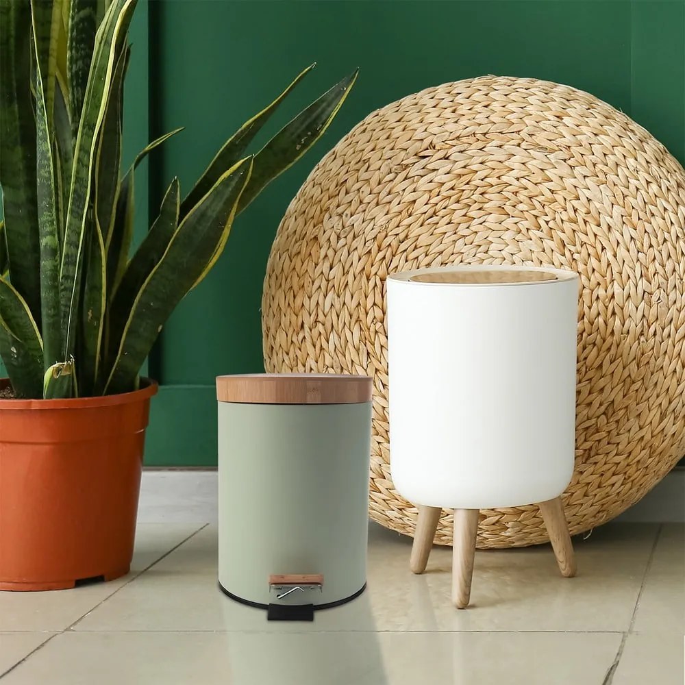 Világoszöld fém pedálos szemetes 5 l Greenish – Orion