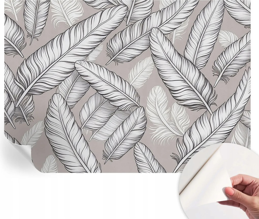Fotótapéta Fali tapéta Hálószobába és Nappaliba Finom tollak 312x219 cm
