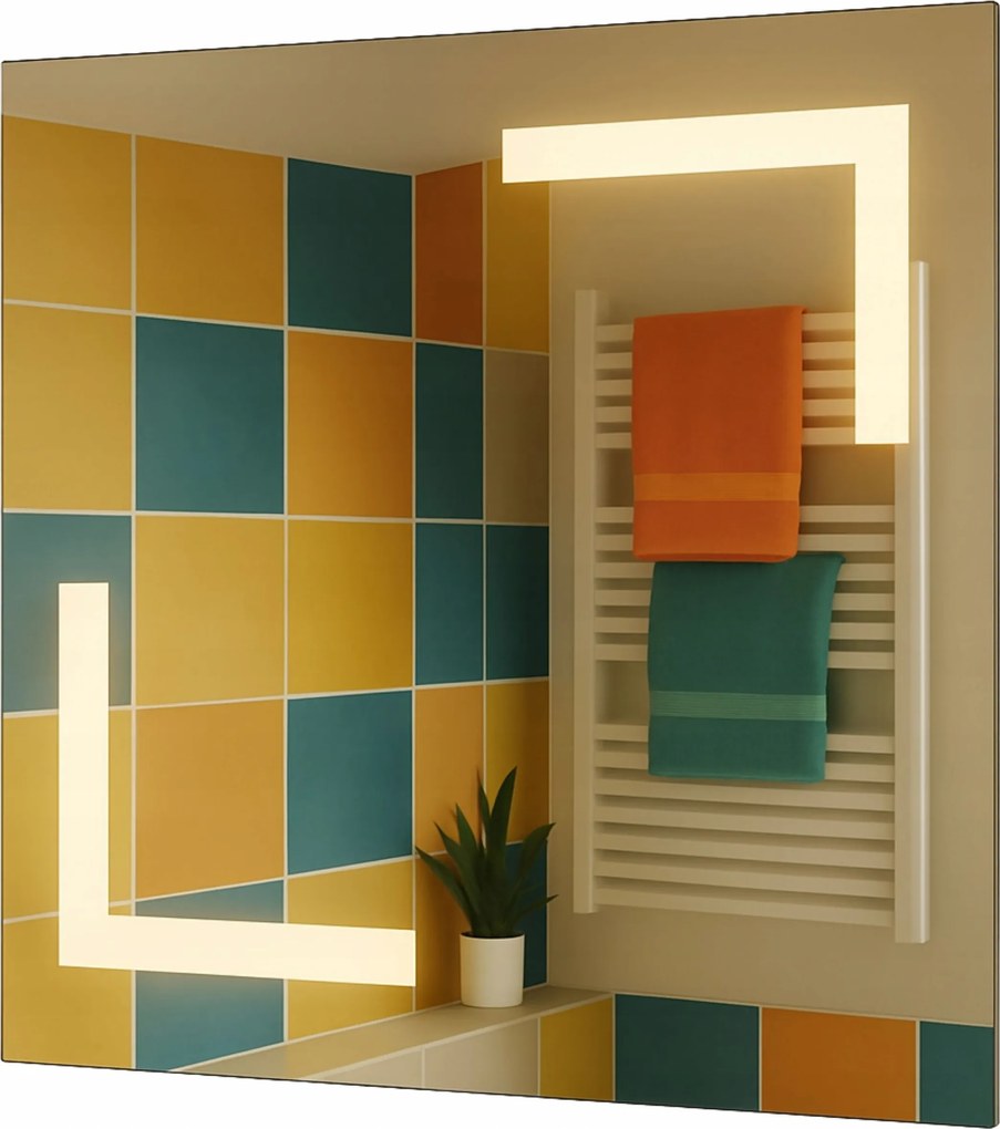 Led tükör 90x90 cm Kapcsoló nélkül Led világítás Aries