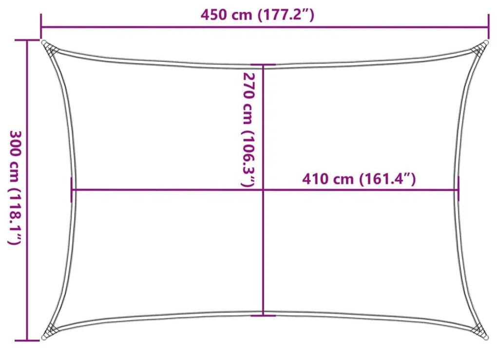 terrakotta HDPE napvitorla 160 g/m² 3 x 4,5 m