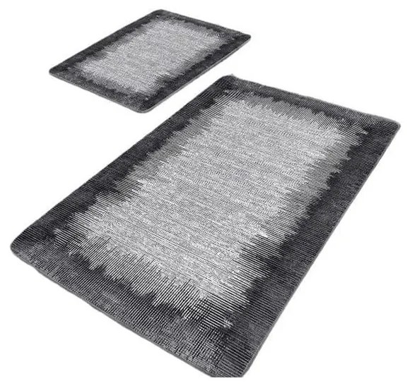 Fekete-szürke fürdőszobai kilépő szett 2 db-os 60x100 cm – Mila Home