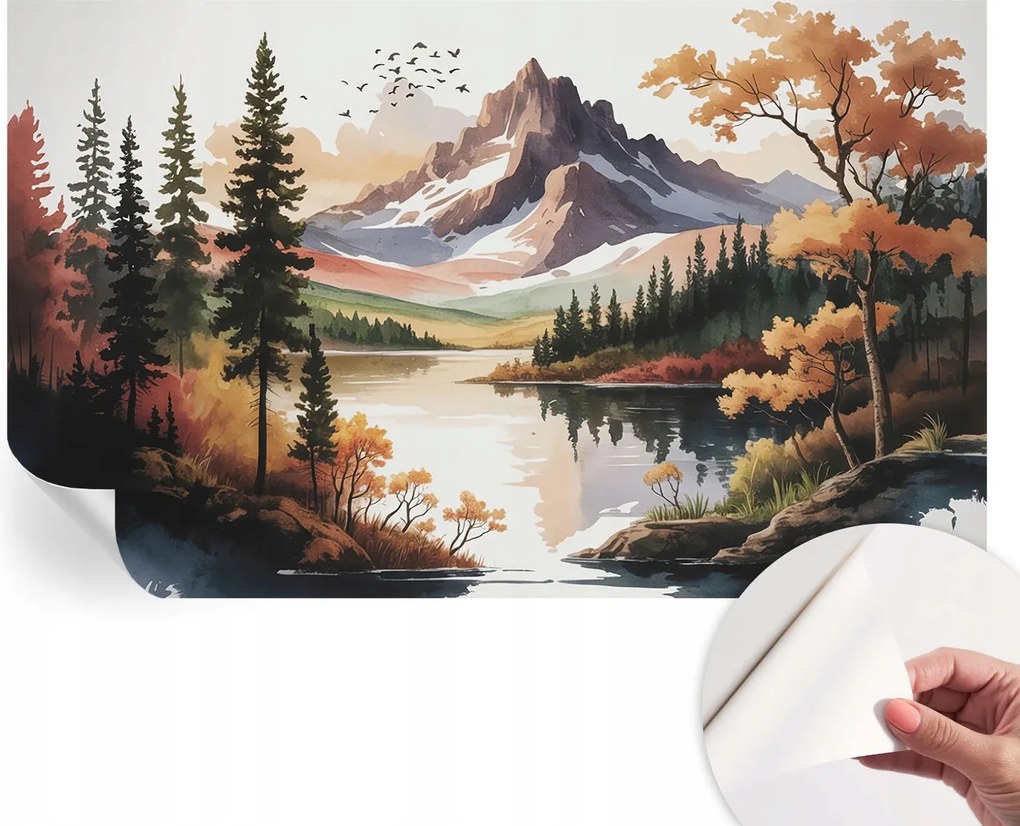 Öntapadós Dekoratív Fotótapéta Hálószobába Hegyi ősz 416x254 cm