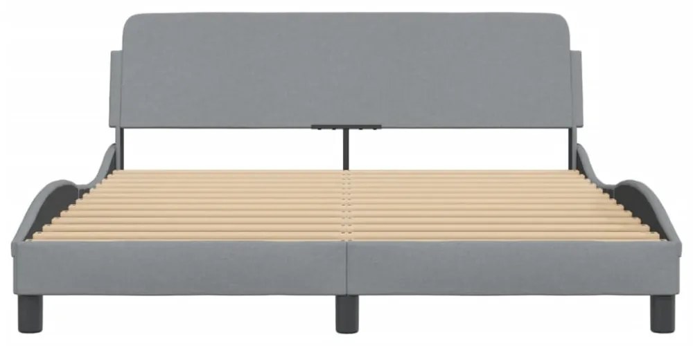 világosszürke szövet ágykeret Dover 160 x 200 cm