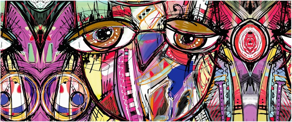 Kép - utca, művészet - bagoly (120x50 cm)