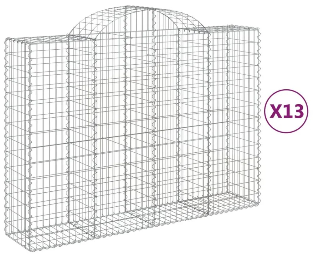 13 db íves horganyzott vas gabion kosár 200x50x140/160 cm
