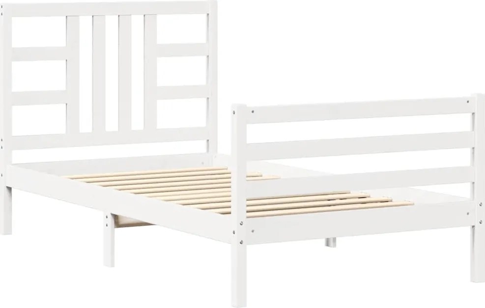 vidaXL fehér tömör fenyőfa ágy matrac nélkül 100 x 200 cm