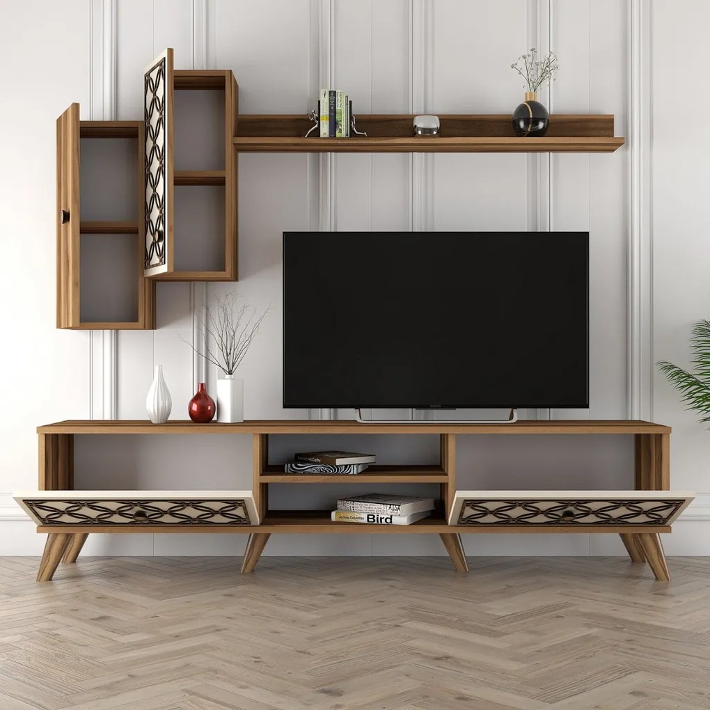 Class TV-állvány, dió-krém, 180 cm – TR845HCT3016