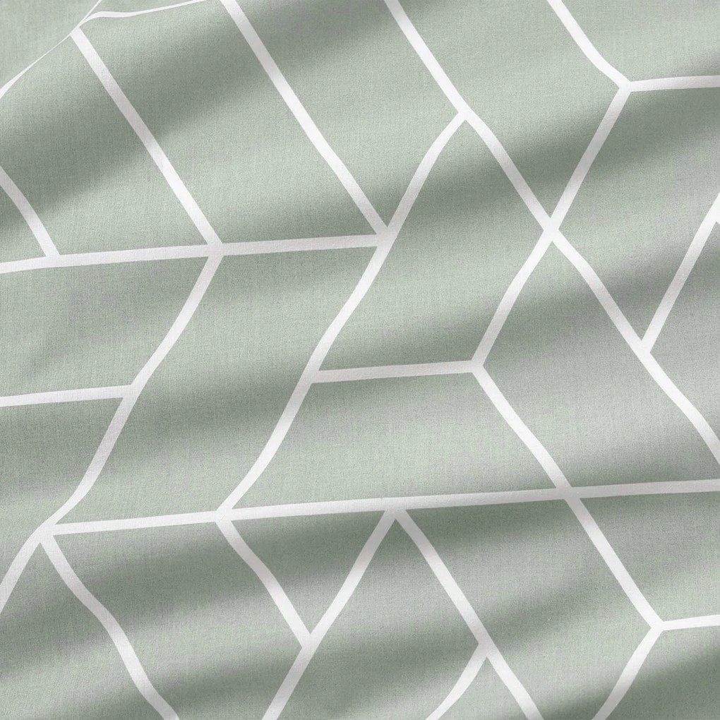 Goldea pamut függöny - mozaik minta, zsálya alapon 240x150 cm