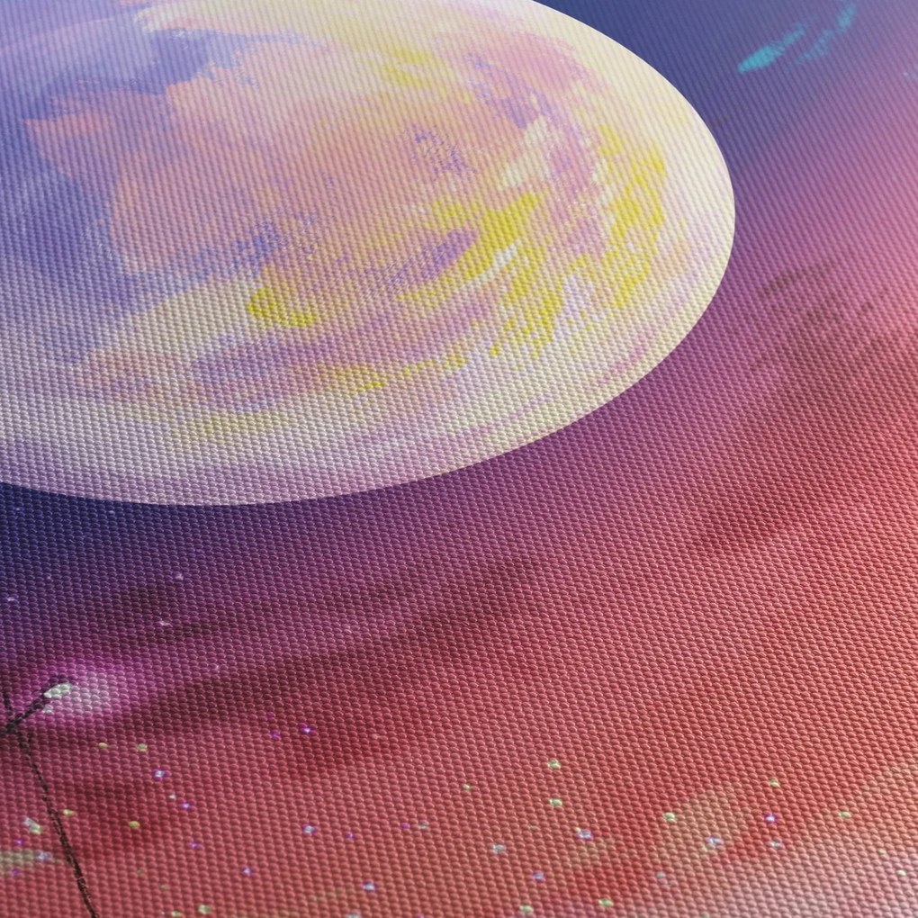 Kép - Nő és kutya teliholdkor (120x50 cm)