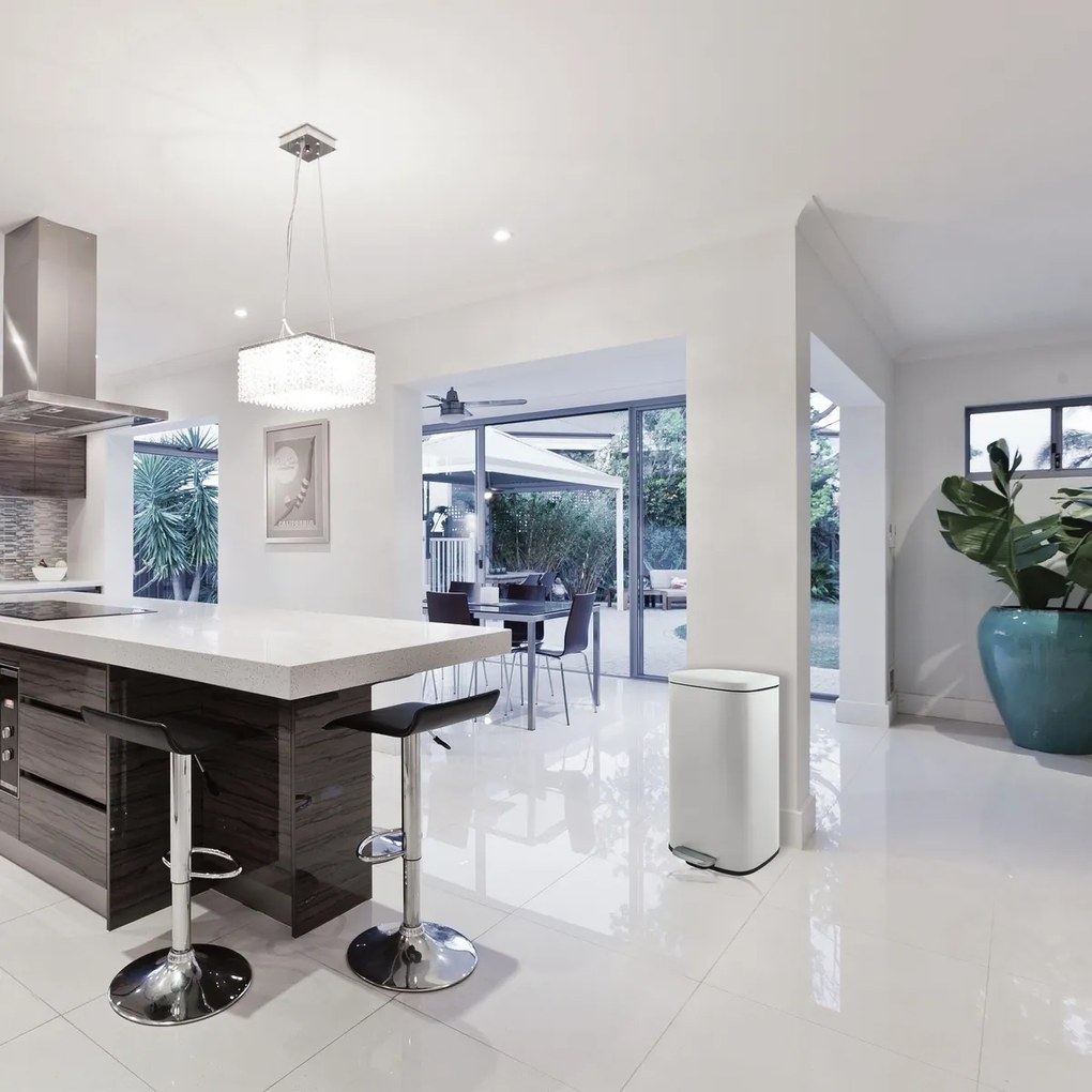 Spirella Pedálový odpadkový koš soft-close Akira 50 l, matt white, 50 l