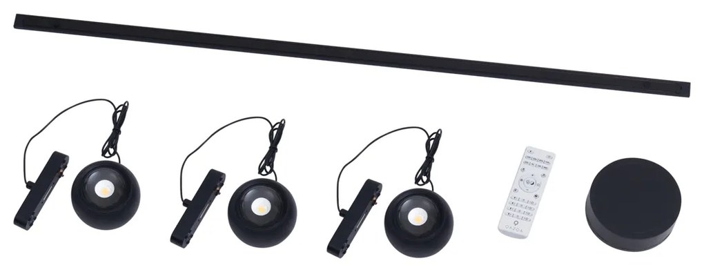 Modern sínrendszer 3 fekete függőlámpa - Magnetic Lance