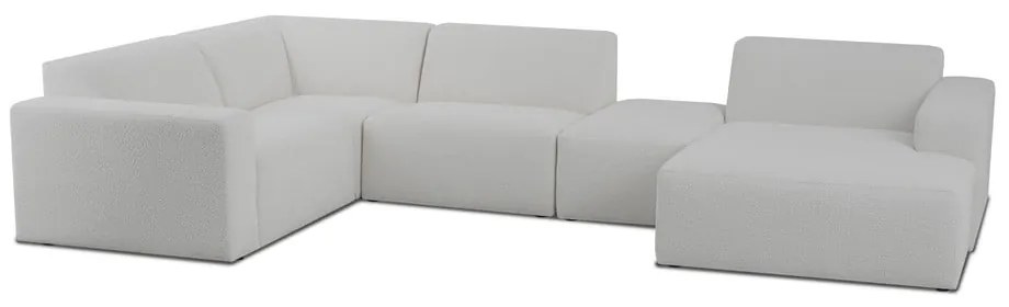 Fehér buklé sarokkanapé (U alakú) Roxy – Scandic