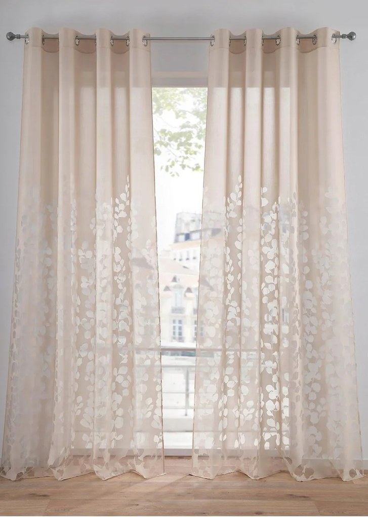 140/245 Függöny Égetett Növényi Mintás 1DB