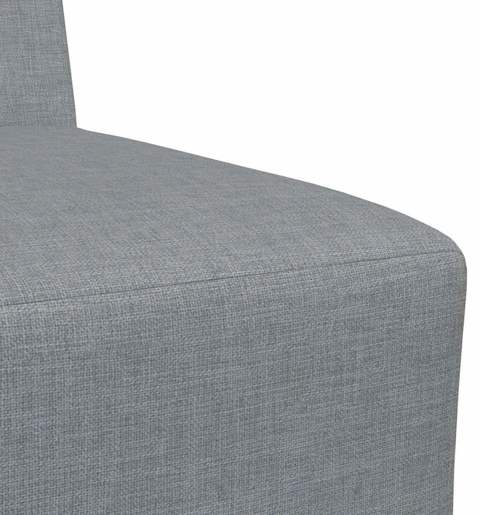 moduláris kanapéegység karfa nélkül, világosszürke, szövetből készült, 55 cm