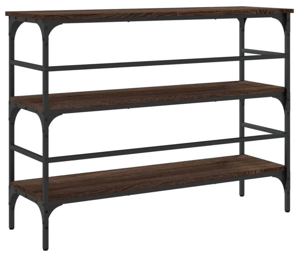 barna tölgyszínű szerelt fa tálalóasztal 100 x 32 x 75 cm