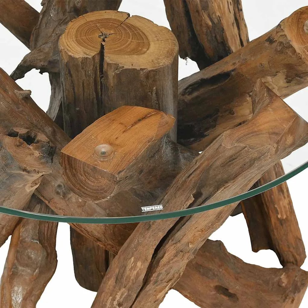 Tömör tíkfa uszadék dohányzóasztal 60 cm