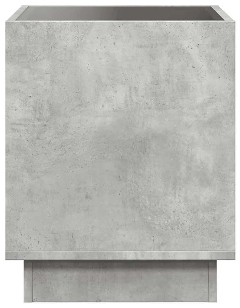 betonszürke végtelen hatású LED-es éjjeliszekrény 40x40x50 cm