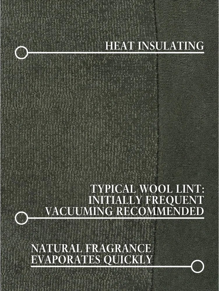 Sötétzöld kézi szövésű gyapjúkeverék kerek szőnyeg ø 160 cm Kari Organic – Villeroy&amp;Boch