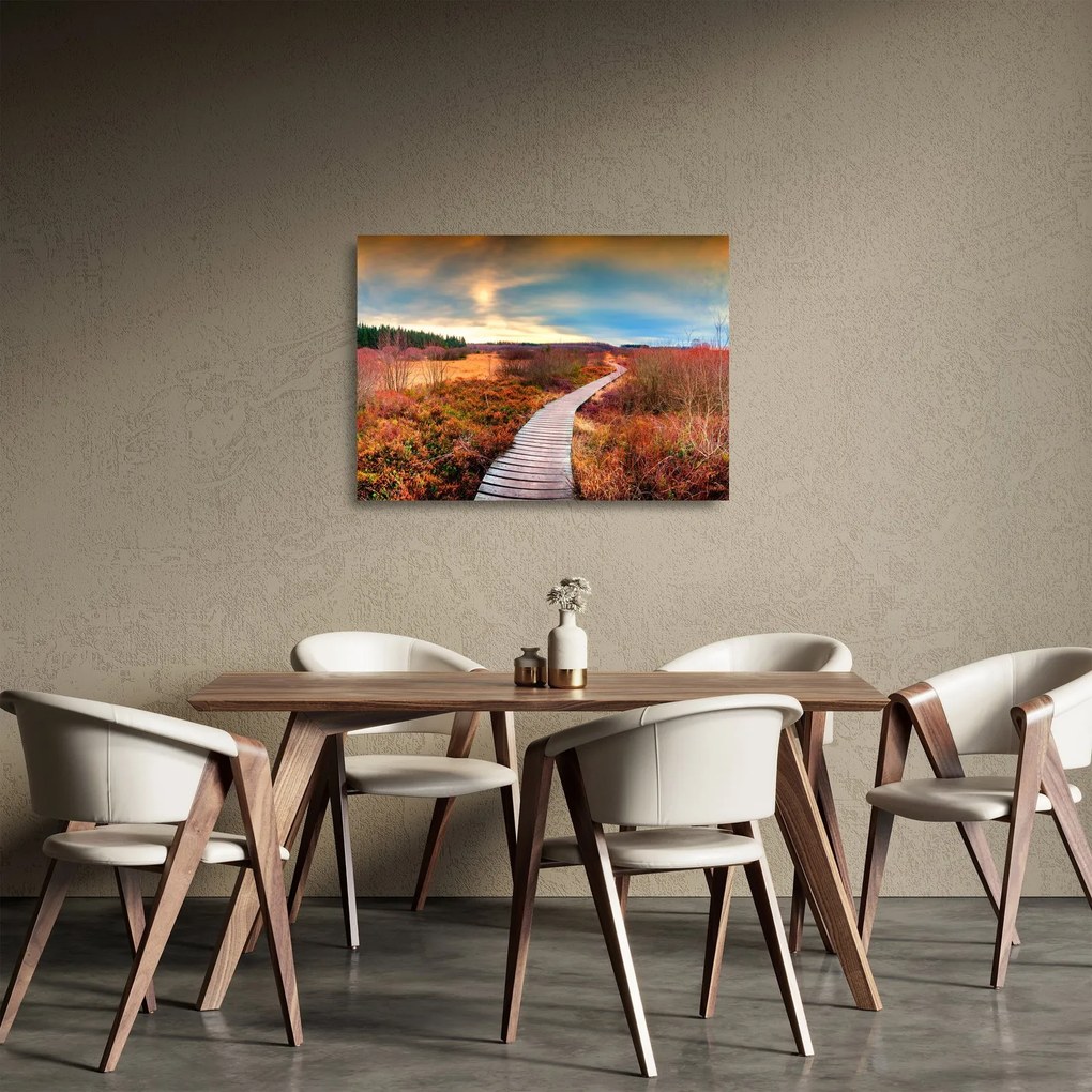 Kép - Őszi út (üvegen) (70x50 cm)