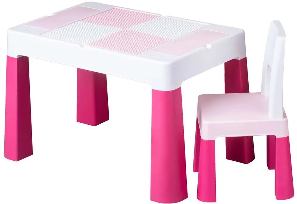 Multifun Gyerek Szett Asztal Székkel 3in1 - Rózsaszín