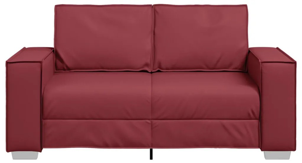 160 cm-es loveseat párnával bordó Műbőr