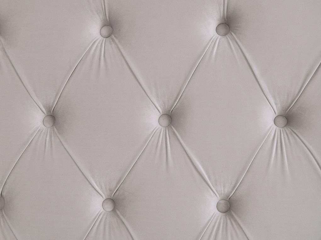 Világosszürke bársony ágyneműtartós franciaágy 160 x 200 cm LUBBON Beliani