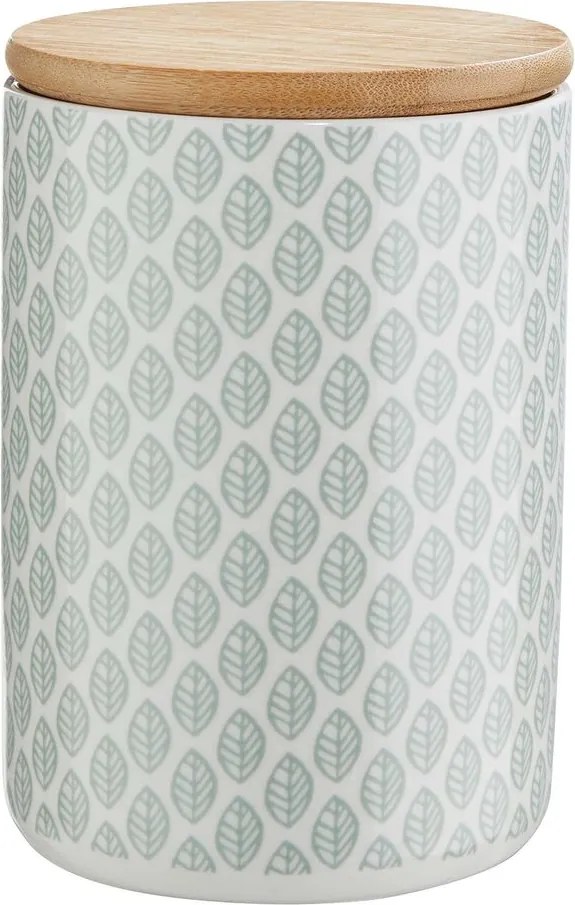 QUEEN IT tárolódoboz bambusz fedéllel 700 ml, levelek