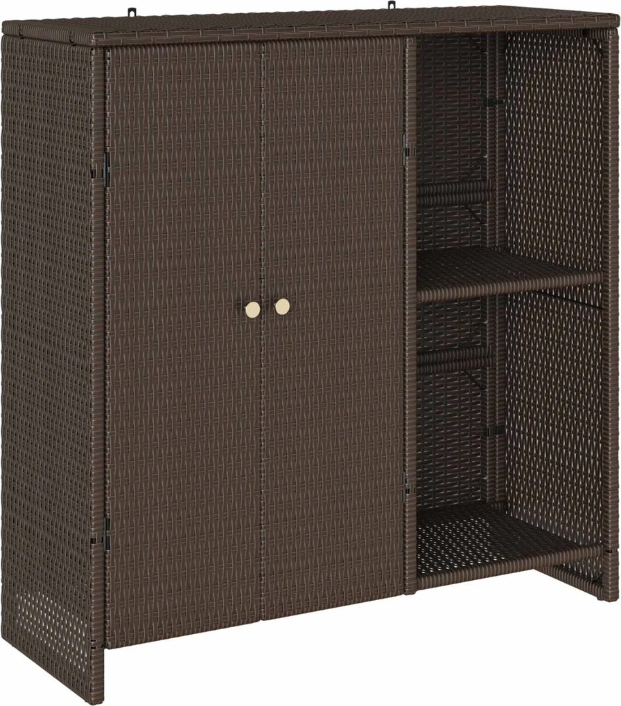 vidaXL Tárolószekrény polcokkal ajtóval Barna 100 x 36 x 102 cm Rattan