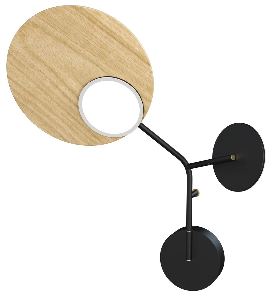 Fali lámpa Ballon 3 bal oldali, többféle változatban - TUNTO Modell: arany keret / 24k arany, rögzítő rész fekete, rétegelt lemez panel fekete