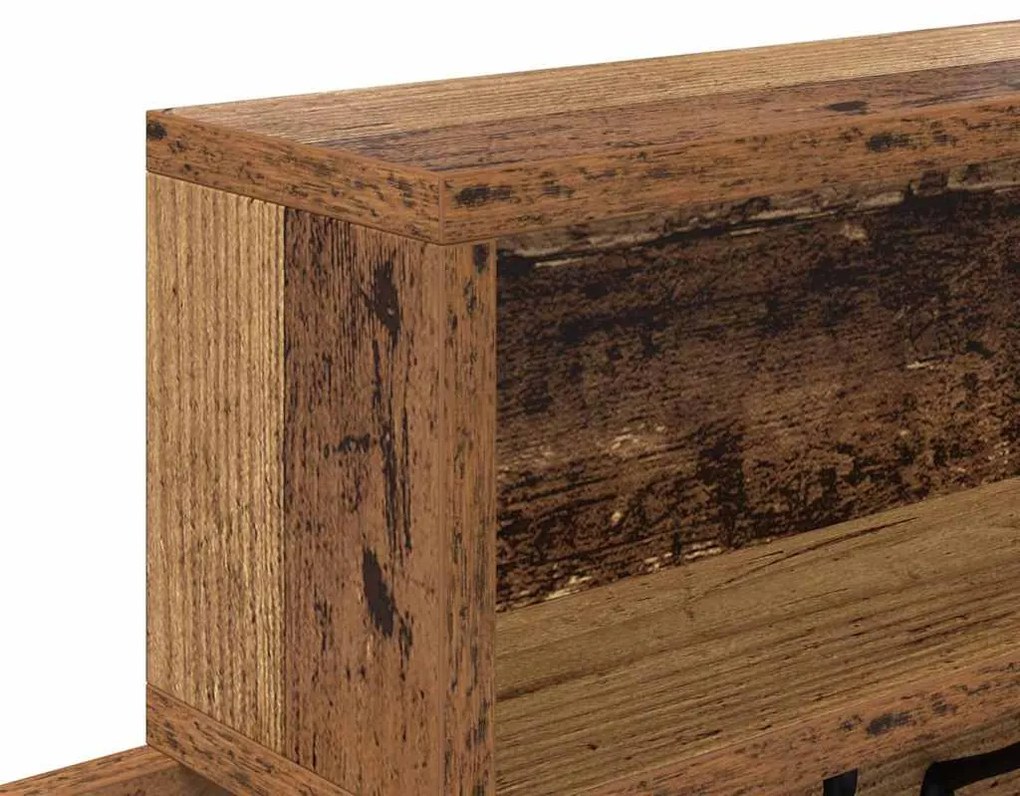 Fali Kabáthorog polcokkal Régi fa 100 x 12 x 43.5 cm Faanyag